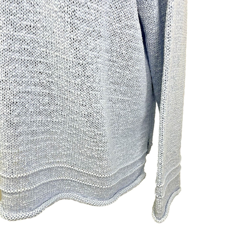 Lord and Taylor Woman's Plus Size 2X Sweater Cotton Blend Blue Coastal Cottage - Picture 3 of 8
